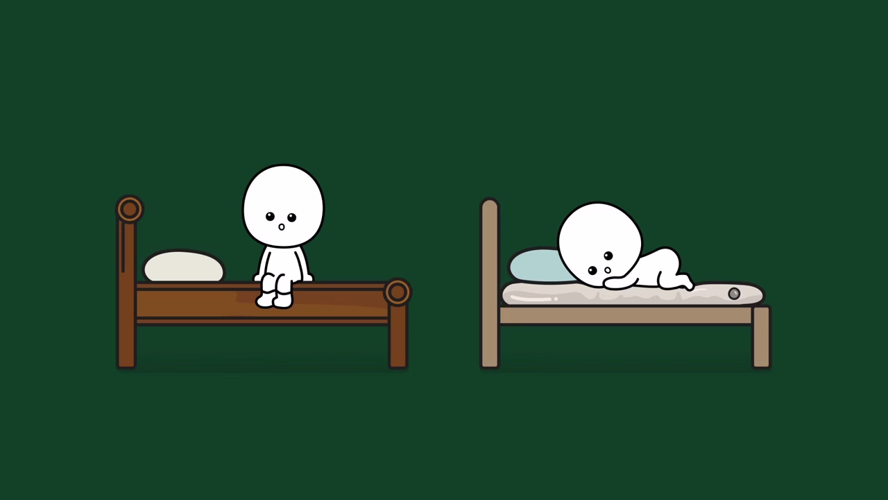 침대 프레임과 매트리스의 구성