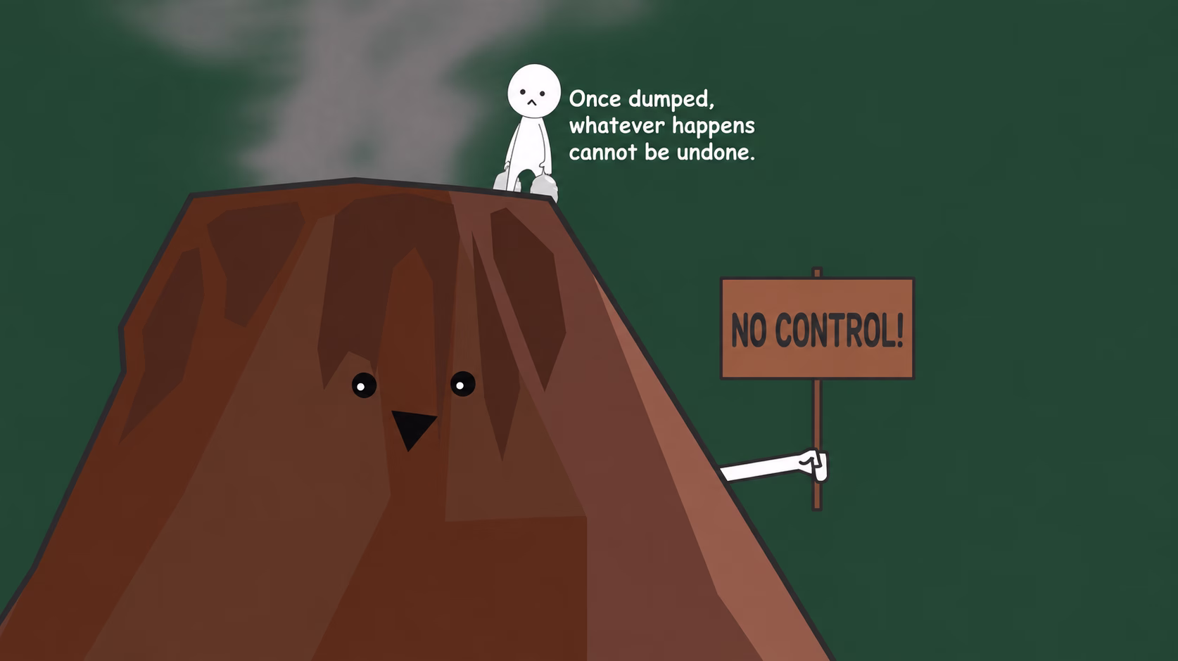 A volcano illustrates why uncontrolled waste burning cannot be undone